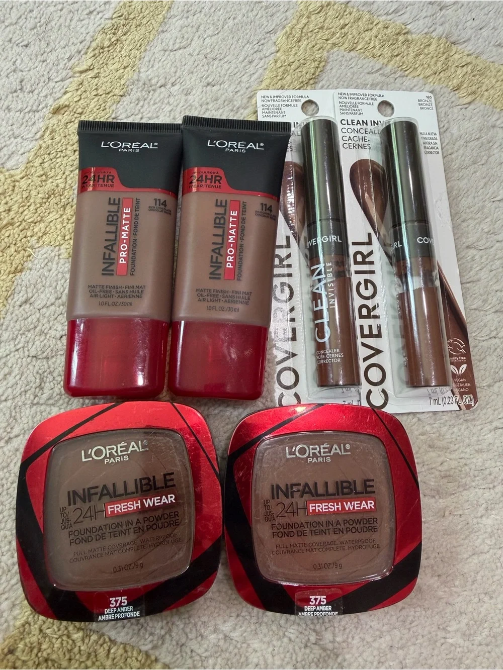 L’Oréal Infallible & Covergirl Clean Invisible Foundation, Powder & Concealer